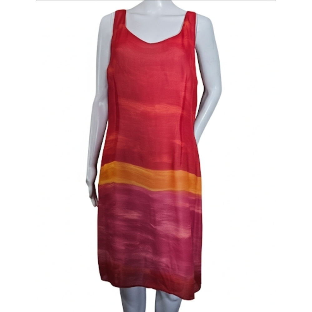 Tessuro  Sleeveless Sheath Dress Orange & Pink, 12,GUC ✔️